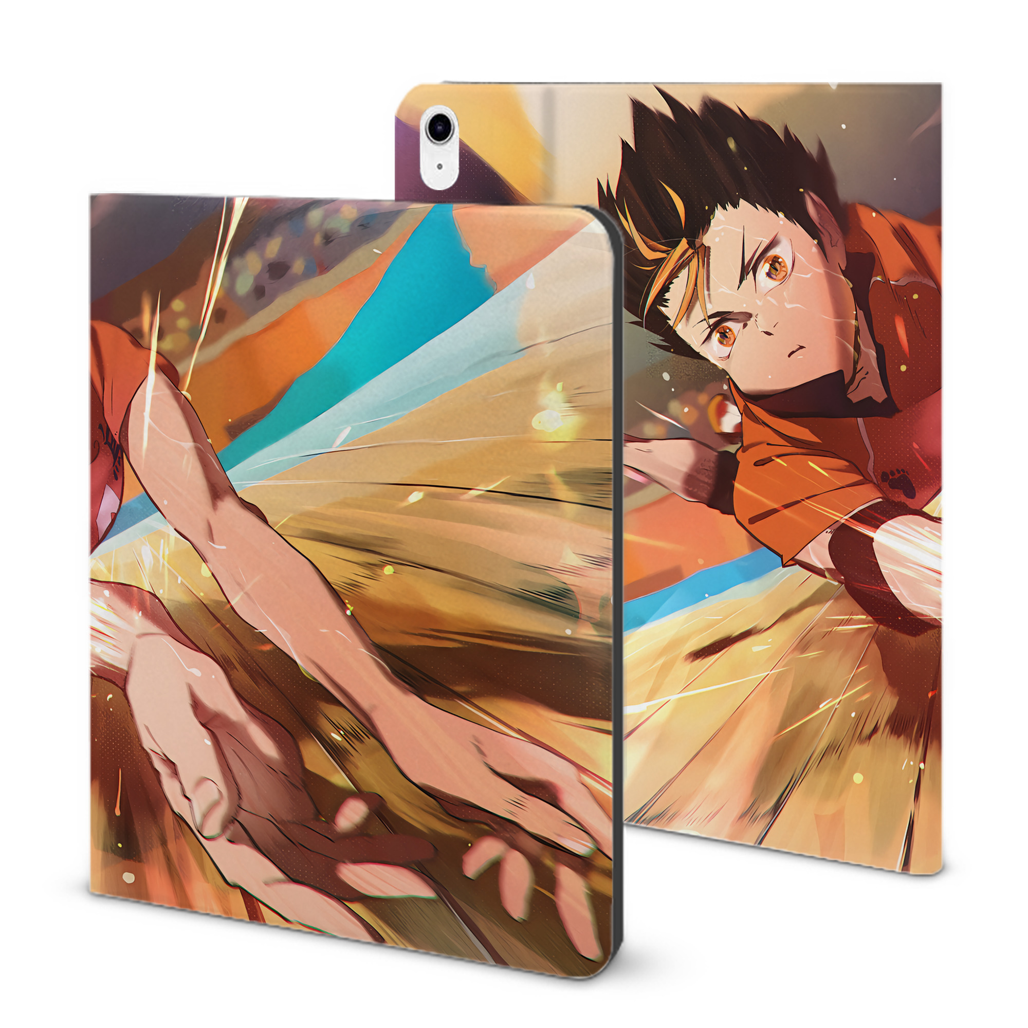 （画像用） ハイキュー!! Haikyu!! IPad ケース ブック型 PUレザー TPU 耐衝撃 軽量 薄型 ペン収納なし 全面保護 IPad 各モデル対応
